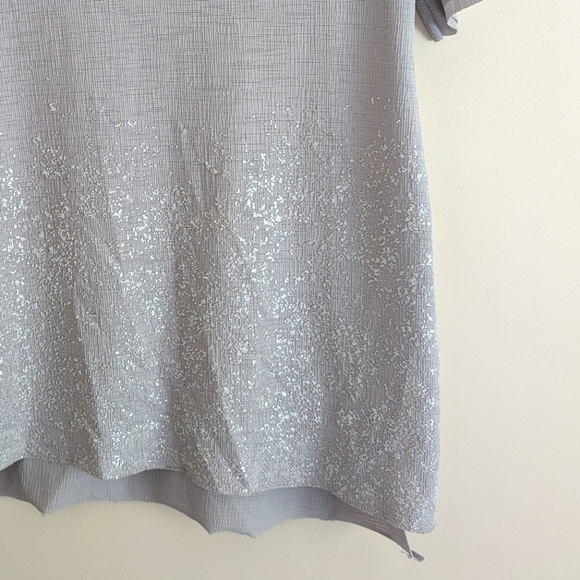 Grey flowy shirt with sparkling beads, women US 5 Zara - Picture 2 of 3